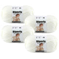 Skinny Chenille Yarn for Crocheting, #2 White Thin Baby Blanket Plush Yarn | 4 Pack of 158 Yds, 1.7 Oz Sport Fingering Weight Fine Yarn, Soft Fluffy Velvet Yarn for Crochet knitting Blankets, Amigurumi - color: Cream