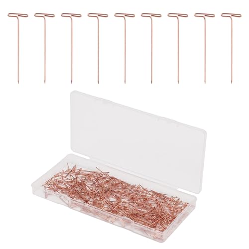300pcs T Pins, 38mm/1.5in Stainless Steel T-Pins Straight Wig Pins Sewing Basting Pins for Blocking Knitting Crochet Quilting Projects Jewelry Modelling Crafts Making Accessories