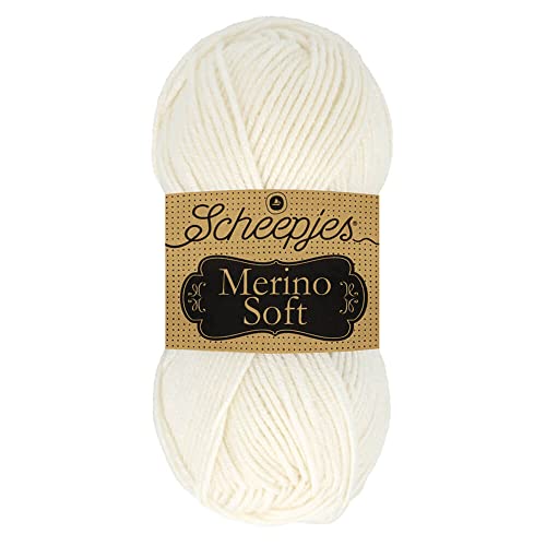 Scheepjes Merino Soft 50g Yarn - 602 Raphaël Ecru - Merino Wool Blend - color: 602 Raphaël