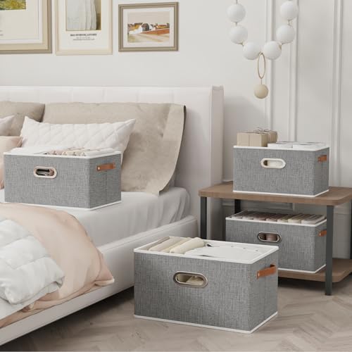 Yawinhe Fabric Storage Baskets,13.0x9.1x7.9in,Grey,6-Pack | Foldable Storage Bins for Shelves, Closet Bins for Organization, Collapsible Storage Baskets for Towels, Rectangle Basket - color: Grey, size: 12.99x9.05x7.87in/6-Pack