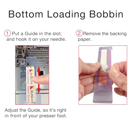 Guidelines4Quilting Super Easy Seam Guide Setter with 6 Reusable Adhesive Seam Guides - Easily Set a Scant 1/4-Inch Guide to Achieve Accuracy and No Fabric Waste - For Any Sewing Machine - Made in USA