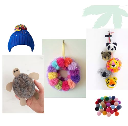 Pom Pom Maker Set – 4 Sizes Yarn Ball Weaving Tools for DIY Crafts, Fluffy Wool Pompom Maker for Knitting, Crochet, Decorations and Handmade Projects