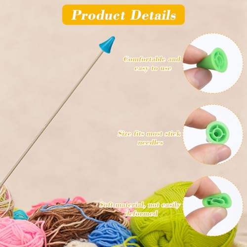 LXUEJIE 40 Pcs Knitting Needles Point Protectors, 2 Sizes Knitting Needle Stoppers Colorful Knit Needle Tip Covers for Knitting Sewing Quilting DIY Art