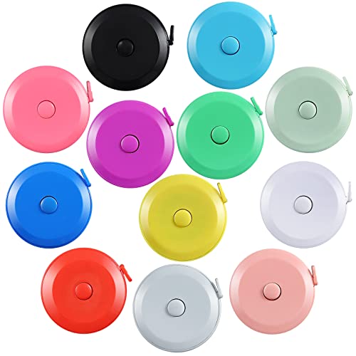 Soft Retractable Measuring Tape Double-Scale 60-Inch/150cm for Body Measuring Metric Tape Measure Sewing Craft Cloth Tape Measure Tailor Cloth Knitting Home Craft Measurements (12 Colors)