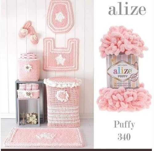 4 skn/Ball Alize Puffy Baby Big Loop Blanket Yarn 100% Micropolyester Soft Yarn 400gr 39.3 yds (597) - color: 597-Terra