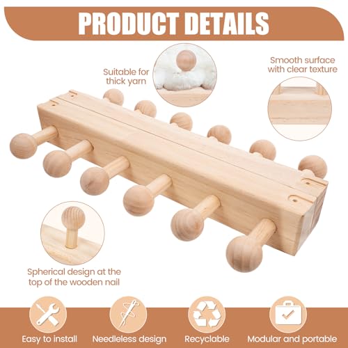 52” Chunky Blanket Loom for Beginners – Wooden Round Chunky Knitting Loom with Anti-Slip Pegs, Pine Wood DIY Weaving Kit for Stress Relief, Parent-Child Craft, Gift Making & Elderly Hand training