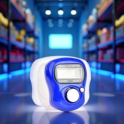 Blue Electronic Finger Counter, Handheld LED Digital Row Counter with Ring for Golf, Hand Tally Counter for Hair Care Users, Unisex, 1 Count