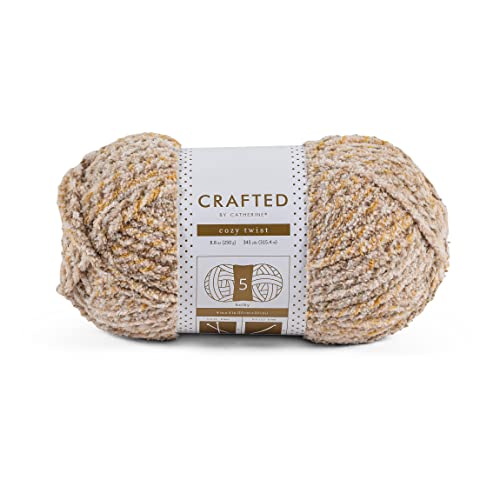 Crafted By Catherine Cozy Twist Yarn - 3 Pack, Beige Multi, Gauge 5 Bulky - color: Beige Multi, size: 8.8 oz/ 3 Pack