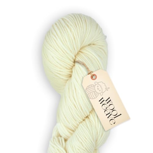 Woolweave Worsted Weight Yarn - 100% Extrafine Merino Wool Yarn for Knitting & Crocheting - Hand Dyed, Ultra-Soft & Warm - 100g Skein, 180 Yards - Machine Washable - color: Jasmine