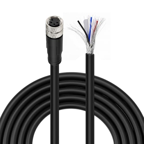 M8 4Pin A-Code Female Open Pigtail Cable, IP67 Shielded 24AWG 2M(6.6 ft) for IO-Link DeviceNet Fieldbus Module Industrial Automation Devices - color: M8 4-Pin Female to Open End, size: 2M