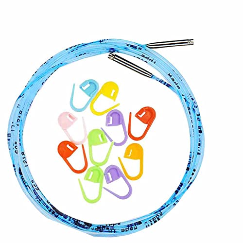 addi Skacel Click Interchangeable Cord 60 Inch for 3.5in., Rocket Tips | Uses addiClick Interchangeable System, Actual Length 53 inch (134cm) for Rocket Lace and Rocket 2 Squared Circular Tips - size: Actual 53 inch (134cm), Makes 60 inch (150cm)