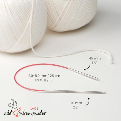Addi 'Sockwonder' Lace Circular Needles 25cm/10, 4mm (US# 6), EasyKnit Rocket (EU Version) with red Cord - size: 4 mm (US# 6)