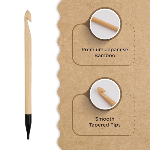 Knitter’s Pride Bamboo Luxe Afghan/Tunisian Crochet Hook - US L(8mm) - size: 8.00mm