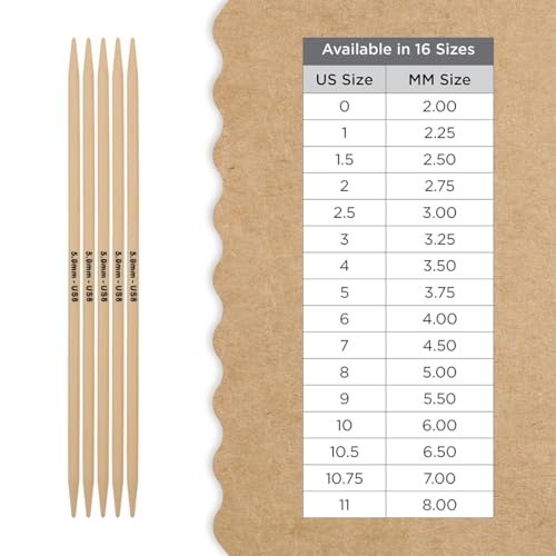Knitter’s Pride Bamboo Luxe Double-Point Needle 8""(20cm) - US 8(5mm) - size: 5.00mm
