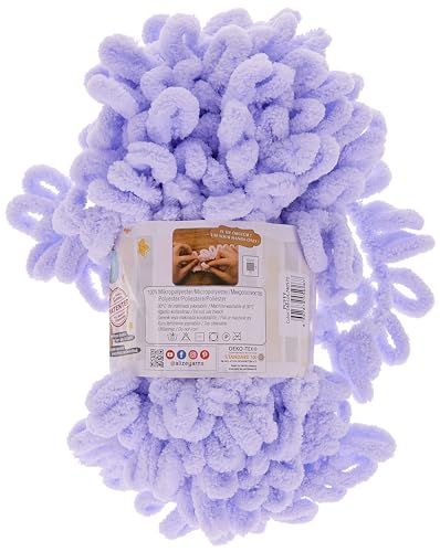 4 skn/Ball Alize Puffy Baby Big Loop Blanket Yarn 100% Micropolyester Soft Yarn 400gr 39.3 yds (146) - color: 146-Lavender