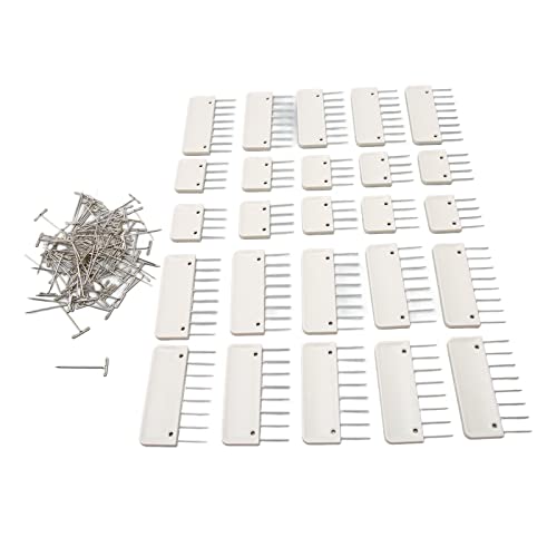 Knit Blocking Pins Kit, Knit Blocking Combs, Blocking Pins for Knitting & Crochet Projects, Crochet Blocking Pins for Crochet Needlework Projects with 15pcs 8 10pcs 4 100 T Pins