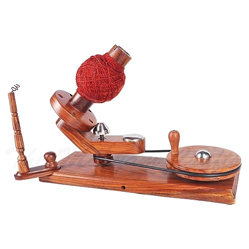 Wooden Yarn Ball Winder | Hand Operated Yarn Winder | Handcrafted Wooden Yarn Ball Winder for Knitting Crocheting - Knitter's Gifts Center Pull Ball Winder (Rosewood) - color: Rosewood