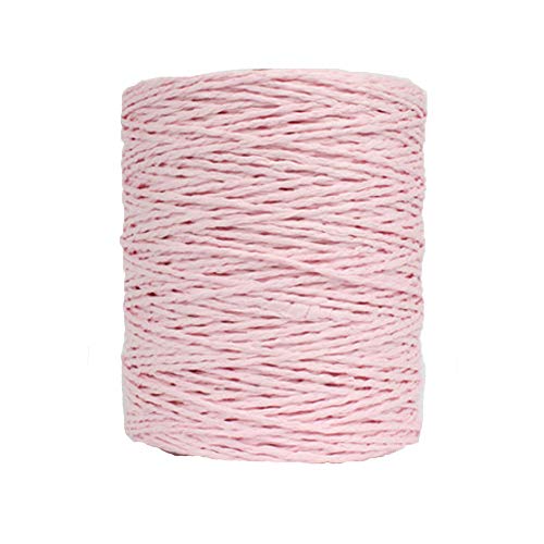 Natural Cotton Raffia Light Pink Summer Sun Hat, Beach Bag, Rayon Raffia, Knitting Materials, 280m/306yd - color: Light Pink