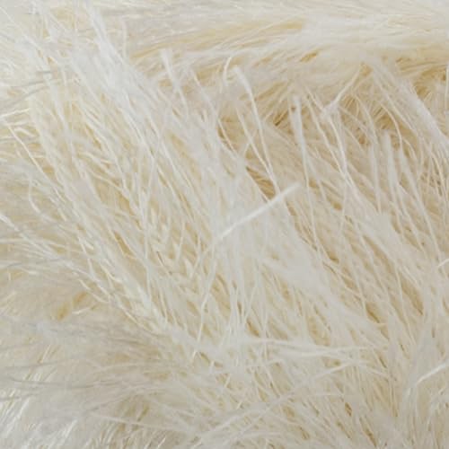 Makromecity Eyelash Yarn – Fuzzy Fun Fur Yarn, 3.53 Oz (100g) 150 yd (140m), Weight 3 Light, Premium Polyester Novelty Feather Yarn for Scarves, Amigurumi, Plush Toys & Craft (Cream, 3 Skeins) - color: Cream, size: 3 Skeins
