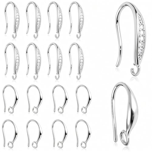 stino 16Pcs Chunky Earring Hooks for Jewelry Making (Silver Plated) | Chunky Earring Making Supplies - color: Silver Plated