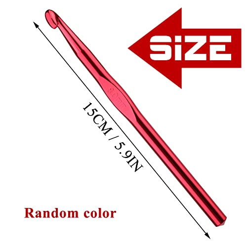 Iuuidu 8mm Aluminum Crochet Hook, Smooth Crochet Needles | Crochet Hooks for Arthritic Hands, Knitting Needles for Yarn Craft, Great Handmade DIY Present for Friends, Random Color - color: Aluminum Crochet Hook, size: 8.0mm
