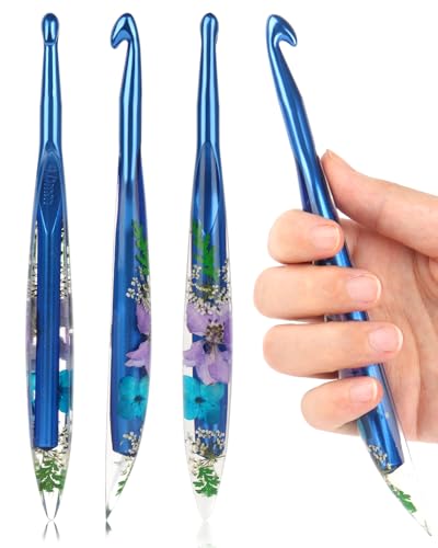 Coopay Crochet Hooks, 9mm Ergonomic Crochet Hook with Floral Plastic Grips | Long Crochet Needles for Crocheting,Stylish and Unique, Ideal for Crocheting Blankets, Dolls, Shawls, Hats, Scarves (M-9.0mm) - size: M-9.0mm