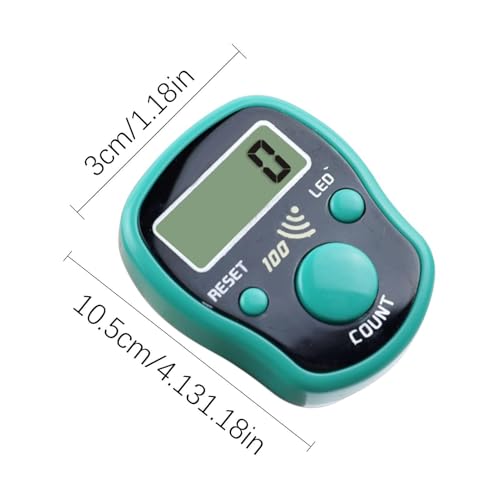 Hand Counter Clicker LED Digital Display Handheld | Finger Counter Clicker for Golf, Goods Counting, Running Laps, Knitting Rows, Participants, Game Scores, Coaching - color: Green