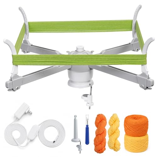 Caydo Electric Yarn Swift Y1 Pro, Umbrella Holder for Skeins, Two Functions | Automatic Sweater Unraveling Machine for Used Yarn Recycling, Premium ABS Plastic Design, Ideal Helper for Knitting Lovers - color: Swift Gray White