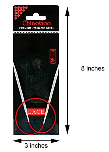 ChiaoGoo Red Lace 16-Inch, US 2 (2.75mm) Circular Knitting Needle | Surgical Stainless Steel, Sharp Tips, Nylon Coated, Memory-Free Steel Cable, Smooth Metal Joins, Easy-Glide, Stitch Holder - size: US 02 (2.75mm), 16 in. (40cm)