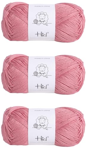 Linen rayon lyocell blend yarn, superfine fingering weight (1), 150g/5.29oz (3 strands, 50g/230yds per strand)- 12 Coral Pink - color: SM12-Coral Pink
