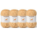 4 Pack Khaki Fluffy Velvet Yarn for Crocheting, Chunky Chenille Baby Blanket Yarn for Crochet, Soft Fuzzy Puzzle Yarn for Knitting, (100g/3.53oz Each) Bulky Thick Amigurumi Crochet Yarns - color: 4 Khaki