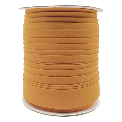 Mandala Crafts 55 Yds 1 Inch Camel Double Fold Bias Tape for Sewing | Machine Washable Binding Tape for Quilting, Hemming, Seams, Fabric Piping, All Fabrics & Denim, Indoor & Outdoor - color: Camel, size: 1 Inch 55 Yards