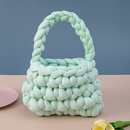 Moon Waves Chunky Yarn for Arm Knitting Crochet Making Blanket Pets House(Light Green) - color: Light Green