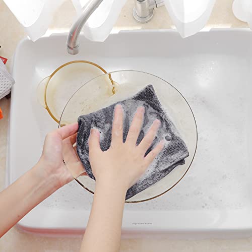 Homaxy 100% Cotton Waffle Weave Kitchen Dish Cloths 24-Pack, Dark Grey | 12 x 12 Inches, Ultra Soft Absorbent Dish Towels, Quick Drying Dish Rags with Hanging Loop - color: Dark Grey, size: 12 X 12 - 24 Pack