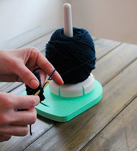 Yarn Dispenser by Yarn Valet – Non-Slip Base with Built-in Holder for Markers, Pattern and 4” Gauge Ruler