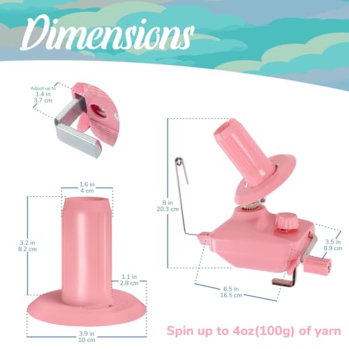 BambooMN JubileeYarn Yarn Ball Winder Plastic - Pink - 1 Unit - color: Pink Winder, size: 1 Unit
