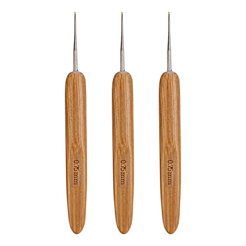 AUEAR, 3 Pack Dreadlock Crochet Hook Needles for Hair Tool Interlocking Sisterlocks Braid Craft Dread Locks 0.75 mm - color: 0.75 Mm, size: 3 Pack