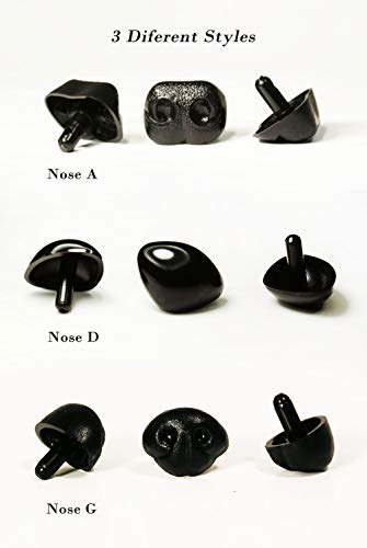 Black Safety Craft Animal Nose for Bear Puppet Doll Made in Japan Style-A 23mm 2pcs/pkg