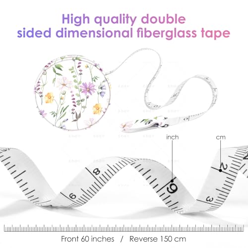 Sewing Tape Measure，Colour Printed Small Retractable Soft Measuring Tape for Tailor Cloth Fabric Body Measurements. - color: Floret