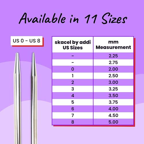 skacel by addi Flexiflips Basic Double Pointed Knitting Needles, 8 Inch (20 cm) Plated Brass Tips with Flexible Nylon Cord, 2.5 mm (US Size 1)