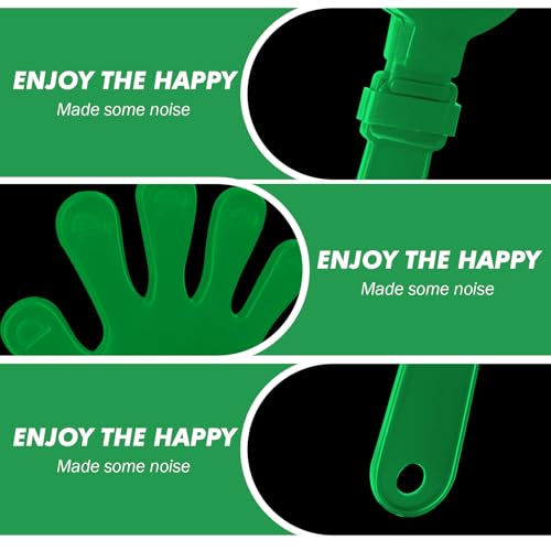24 Pcs Cheerleading Pom Poms and Hand Clappers Noisemakers Set for Team Spirit Items Sporting Events Football Baseball Cheering Essentials Party Favors Dance - color: Green