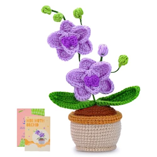 Crochet Kit, Crochet Kit for Beginners, Butterfly Orchid Knitting Kit | Beginner Crochet Kit, Crochet Flower Kit with Step-By-Step Video Tutorials, Beginner Crochet Kit for Adults - color: Butterfly Orchid