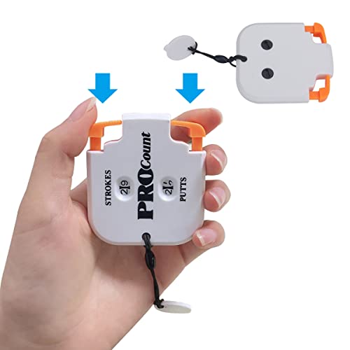 SEACLOUD 2PCS Mini Golf Tally Counter Clicker Turning Technology up to 99 Score Stroke Counter Strike up for Golf Game - style: B1+W1