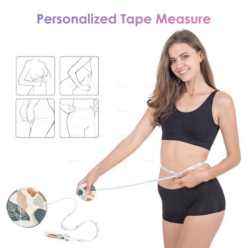 Sewing Tape Measure，Colour Printed Small Retractable Soft Measuring Tape for Tailor Cloth Fabric Body Measurements. - color: Bohemian Leaves