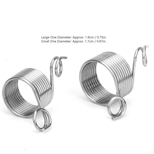 Pwshymi Set of 2 Stainless Steel Coiled Knitting Thimble Guide Finger Rings - Perfect Knitting Crafts Tool Accessories