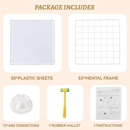 Cube Storage Organizer, Metal 25-Cube Shelves Bookshelf, Portable Closet Clothes Organizer for Bedroom, Home, Office, White - color: White Plus Iron, size: 25 Cubes