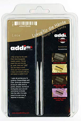 addi Click Interchangeable Knitting Needle Tips Short Rocket Lace Set 3.25 inch (8cm) US 04 (3.5mm) - size: 3.5 millimeters