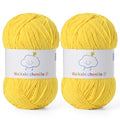 Fluffy Chenille Yarn for Crocheting，Baby Yarn for Crocheting Soft，2 Pack of 100g/3.5oz Velvet Amigurumi Yarn ，Fingering Weight Yarns for Crocheting Baby Blankets、DIY Craft.(2 Golden Yellow) - color: [2 Golden Yellow]