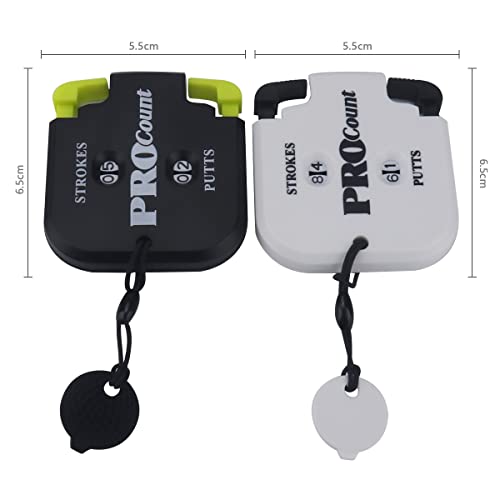 SEACLOUD 2PCS Mini Golf Tally Counter Clicker Turning Technology up to 99 Score Stroke Counter Strike up for Golf Game - style: B1+W2