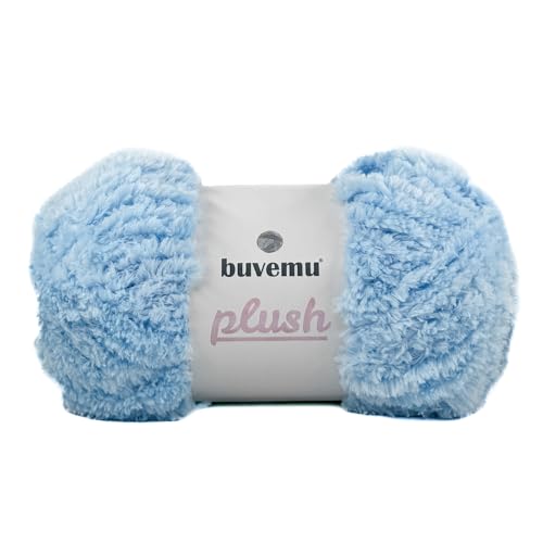Plush Faux Fur Bulky Yarn, Super Soft Fluffy Fuzzy for Knitting Crocheting Crafting, 100 Gram (3.53 Ounces) 109 Yards (100 Meters) (Baby Blue) - color: Baby Blue, size: 1 Pack
